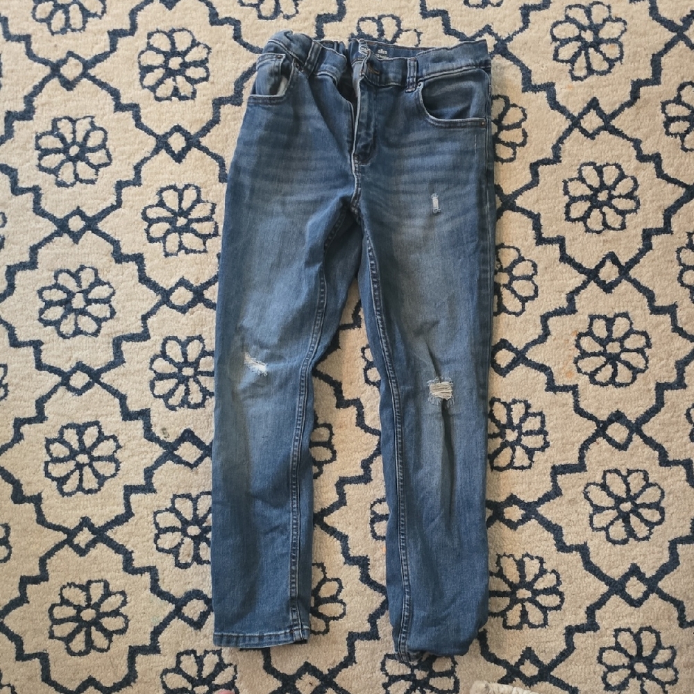 Wonder Nation Men's Distressed Skinny Jeans - Blue